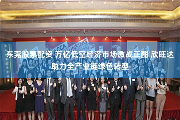 东莞股票配资 万亿低空经济市场激战正酣 欣旺达助力全产业链绿色转型