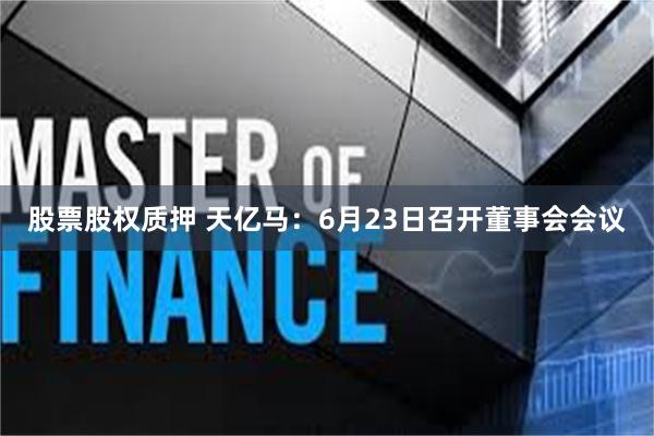 股票股权质押 天亿马：6月23日召开董事会会议