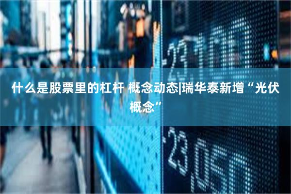 什么是股票里的杠杆 概念动态|瑞华泰新增“光伏概念”