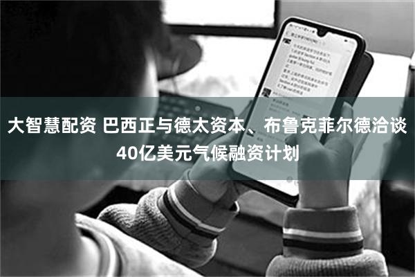 大智慧配资 巴西正与德太资本、布鲁克菲尔德洽谈40亿美元气候融资计划
