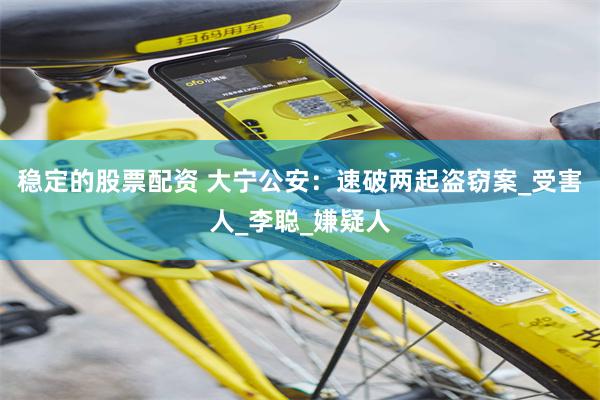 稳定的股票配资 大宁公安：速破两起盗窃案_受害人_李聪_嫌疑人